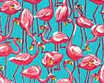 Flamingo Symphony  Fabric- Turquoise